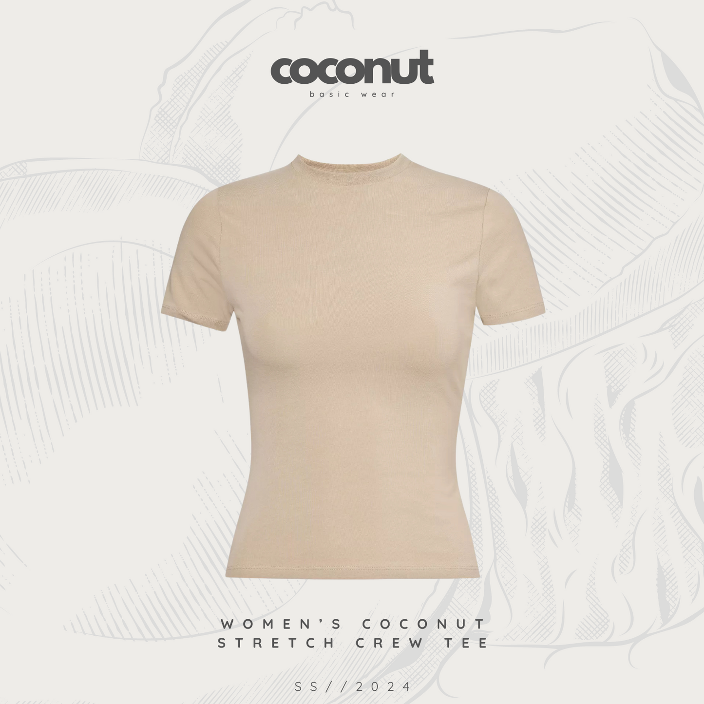 WOMEN’S COCONUT STRETCH CREW TEE